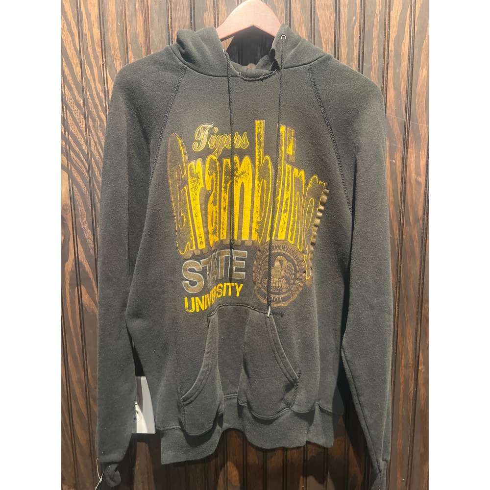 Grambling State University Tigers Hoodie Black Raglan Graphic Sweatshirt Mens L